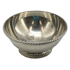 Vintage Napier Silver Plate Serving Dish Bowl Decorative Handmade Embossed Rim